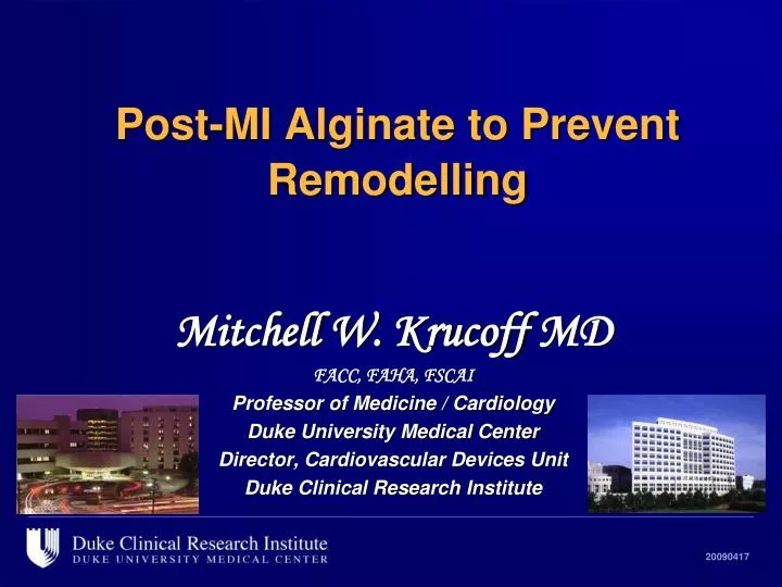 post mi alginate to prevent remodelling