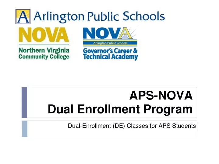aps nova dual enrollment program
