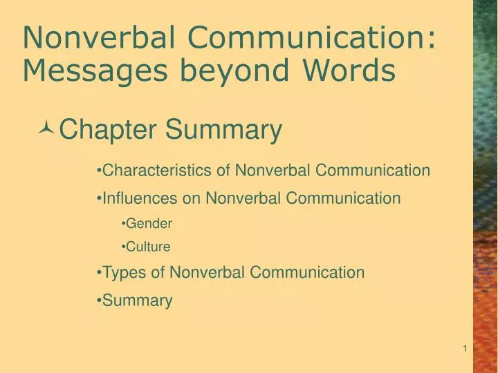 nonverbal communication messages beyond words