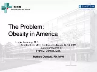 The Problem: Obesity in America