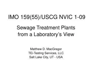 IMO 159(55)/USCG NVIC 1-09