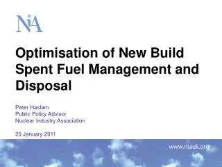 Optimisation of New Build Spent Fuel Management and Disposal