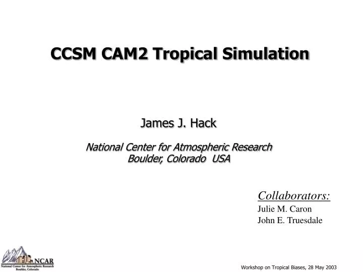ccsm cam2 tropical simulation