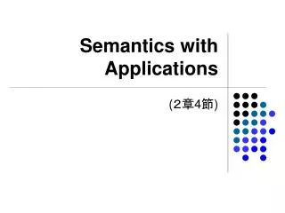 semantics with applications