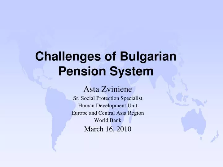 challenges of bulgarian pension system