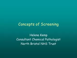 Concepts of Screening