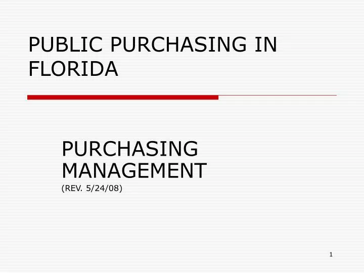 public purchasing in florida