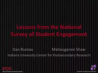 Lessons from the National Survey of Student Engagement