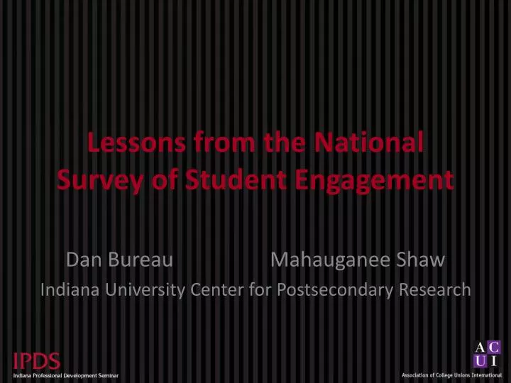 lessons from the national survey of student engagement