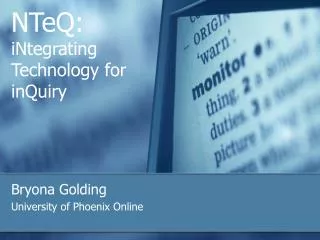 NTeQ: iNtegrating Technology for inQuiry
