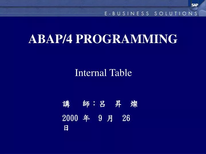 abap 4 programming
