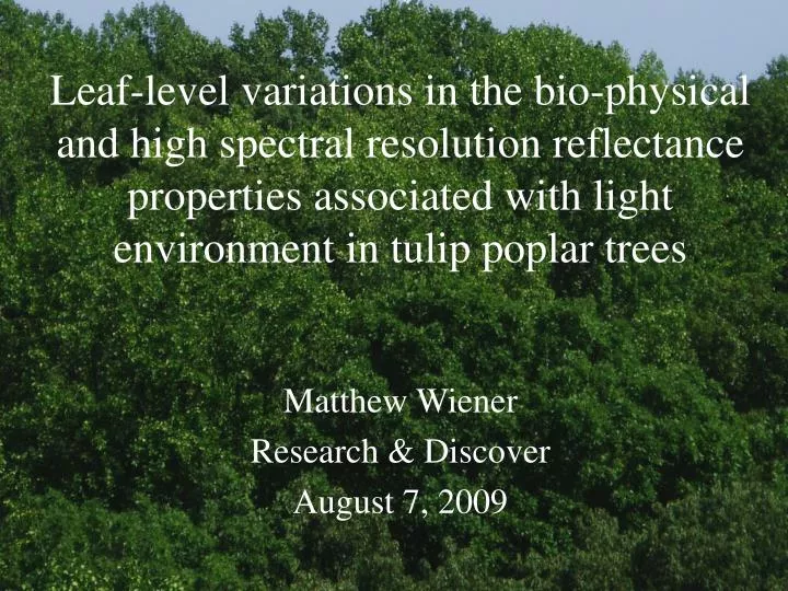matthew wiener research discover august 7 2009