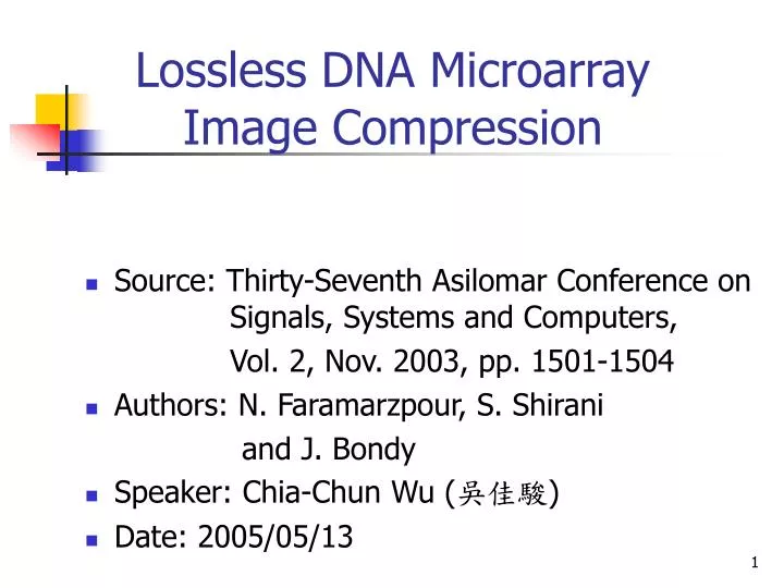 lossless dna microarray image compression