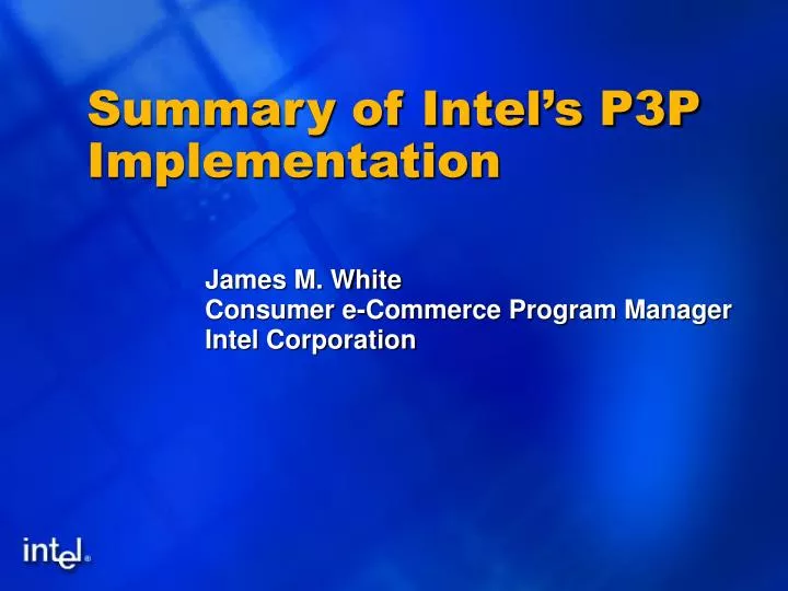 summary of intel s p3p implementation