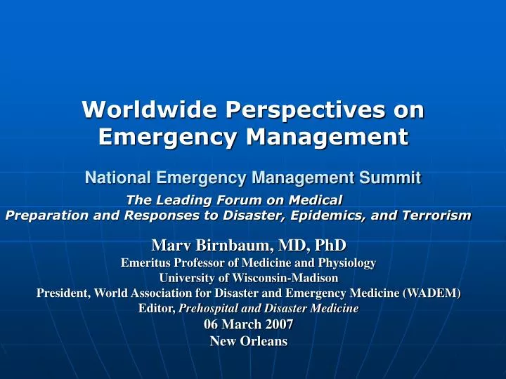 national emergency management summit