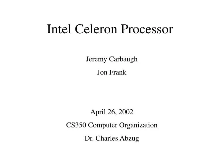 intel celeron processor