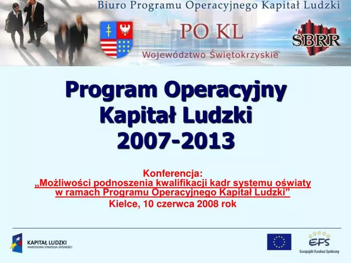 program operacyjny kapita ludzki 2007 2013