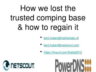 How we lost the trusted comping base &amp; how to regain it