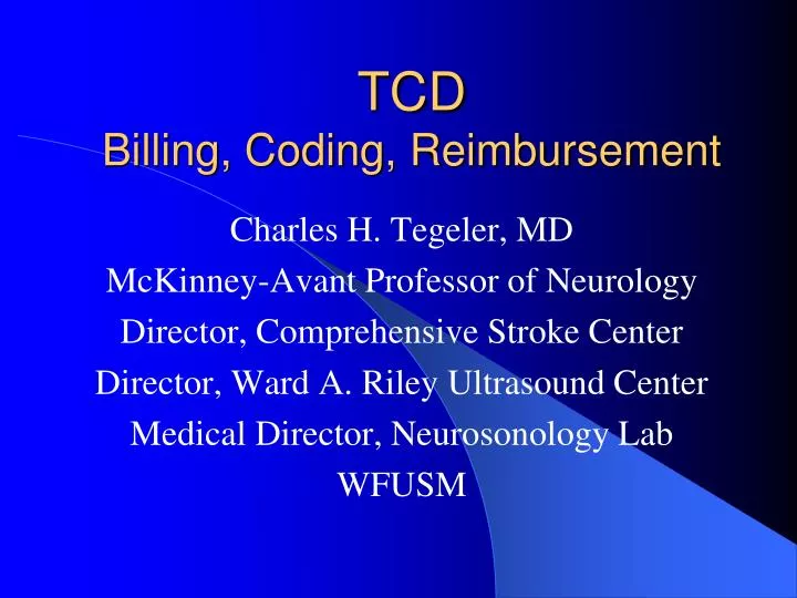tcd billing coding reimbursement