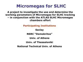 Micromegas for SLHC