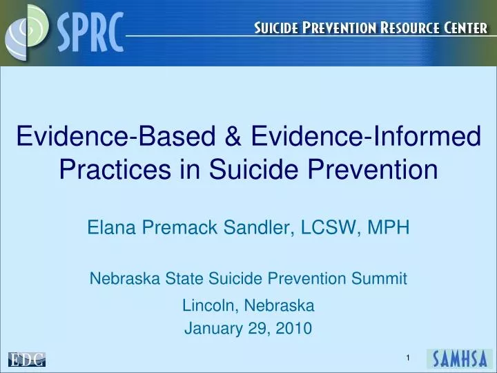 evidence based evidence informed practices in suicide prevention
