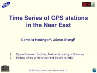 Time Series of GPS stations in the Near East