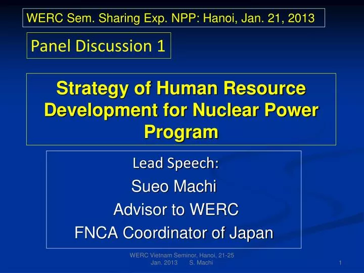 strategy of human resource development for nuclear power program