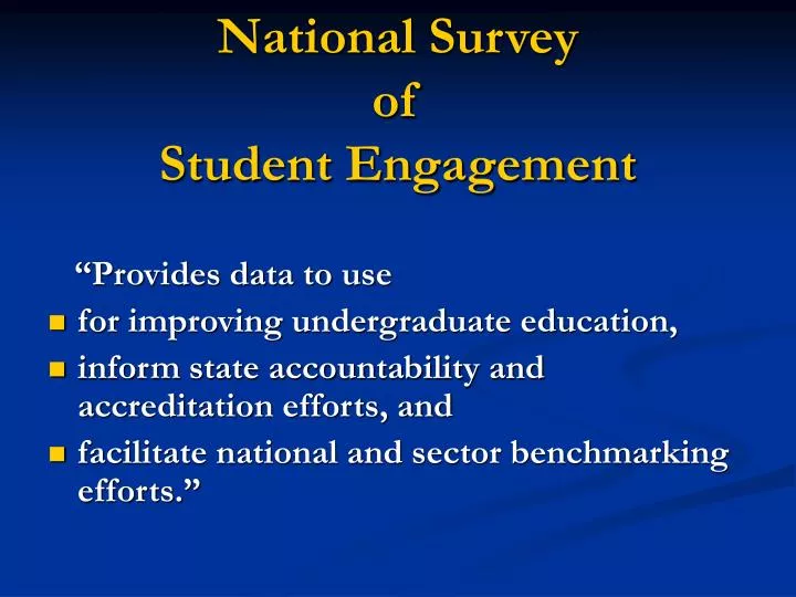 national survey of student engagement