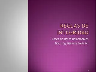 reglas de integridad