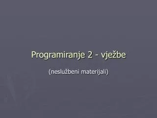 programiranje 2 vje be
