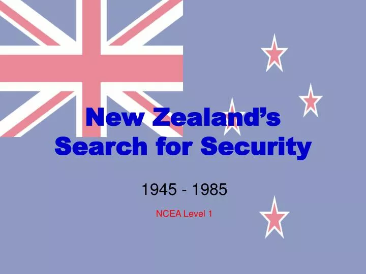 new zealand s search for security