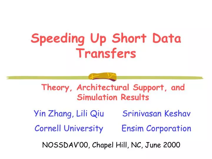speeding up short data transfers
