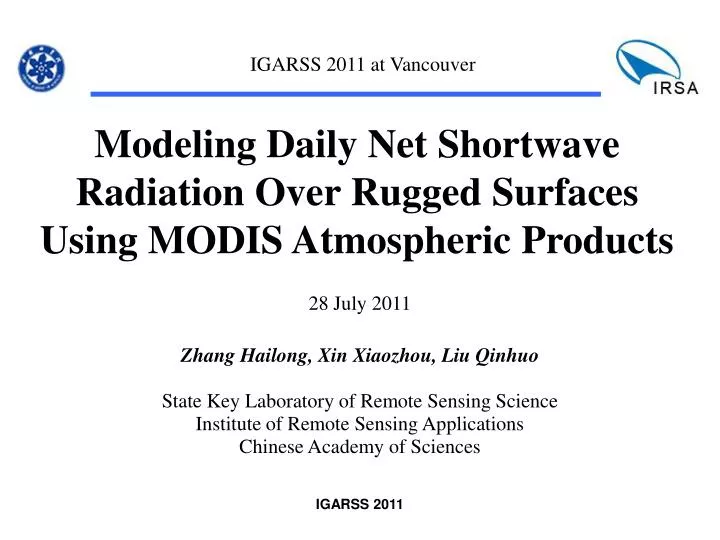 modeling daily net shortwave radiation over rugged surfaces using modis atmospheric products