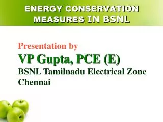 ENERGY CONSERVATION MEASURES IN BSNL