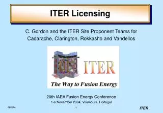 ITER Licensing