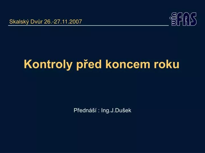 kontroly p ed koncem roku