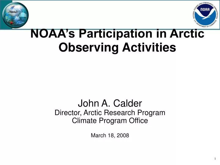 noaa s participation in arctic observing activities