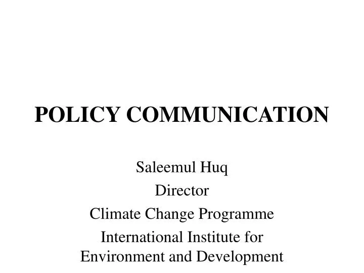 policy communication