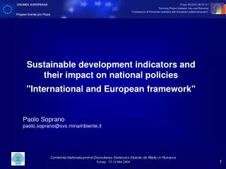 Sustainable development indicators and their impact on national policies