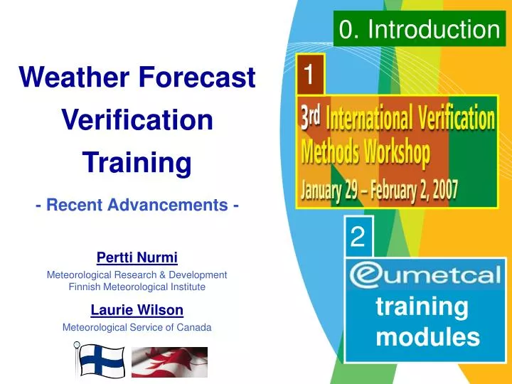 weather forecast verification training recent advancements