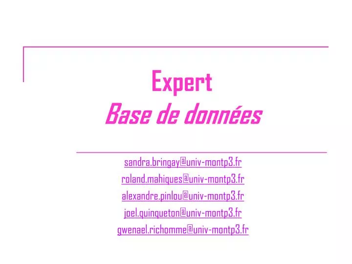 expert base de donn es