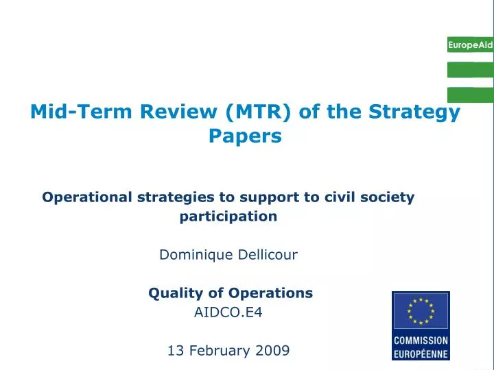mid term review mtr of the strategy papers