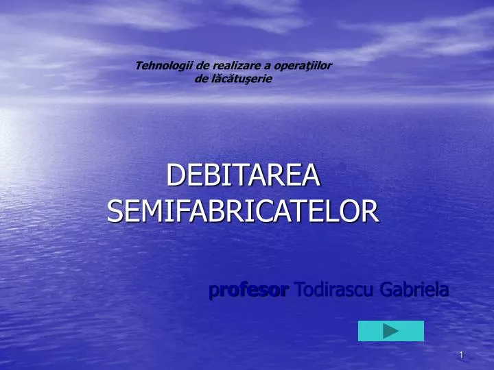 debitarea semifabricatelor