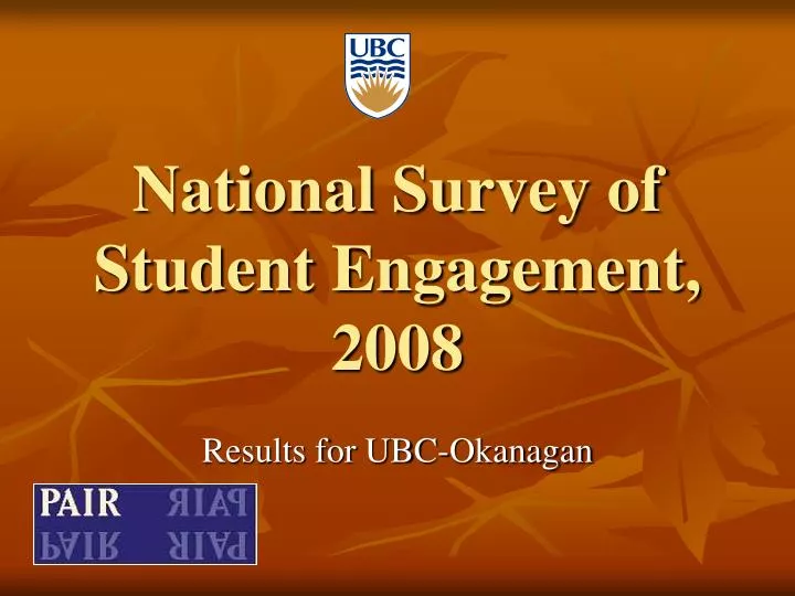 national survey of student engagement 2008