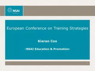 European Conference on Training Strategies