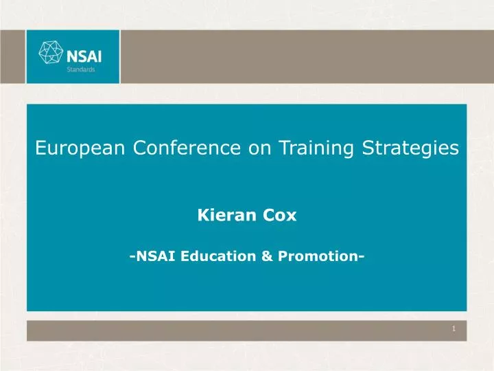 european conference on training strategies