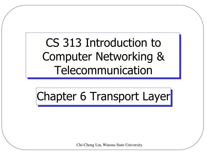 cs 313 introduction to computer networking telecommunication