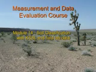 Measurement and Data Evaluation Course