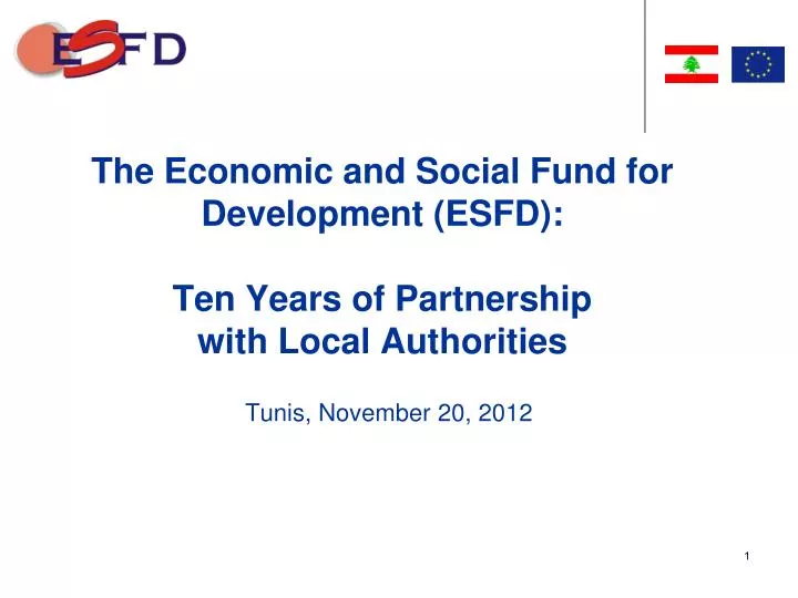 the economic and social fund for development esfd ten years of partnership with local authorities