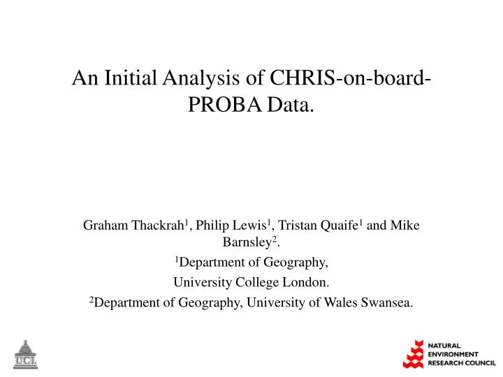 an initial analysis of chris on board proba data